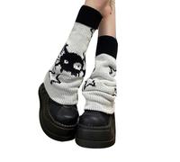 kakazoomm store Y2K Leg Warmers Star Skeleton Style Long Socks Girls Knee Length Warm Stacked Socks Halloween Decoration Winter Feet Versatile Both Sides Printing Streetwear Leg Warmers