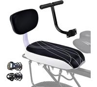 Kakbrt Siège Sécurité pour Enfant,Accessoires de Siège Vélo, Comprenant Coussin et Dossier, Accoudoirs de Repose-Pieds, Vélo Pièces Accessoires Sièges,Dossier en éponge Douce (Noir et Blanc)