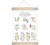 Kakemono en bois j'apprends les chiffres BLANC G