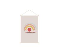 Kakemono enfant tableau en toile suspendue arc-en-ciel l40 x h60 cm happy