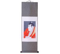 lachineuse - Kakemono Samouraï Traditionnel - Tapisserie Murale - Décoration Japonaise à Suspendre - 100 x 30 cm - Pour Maison, Bureau - Tableau Japonais Estampe - Coloris Gris - Idée Cadeau Japon