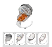 KAKI Balancelle Bébé Transat Électrique, Chaise à bascule pour bébé avec télécommande, musique, moustiquaire et plateau alimentaire