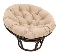Kaki Chair Cush - Coussin de siège rond épais pour panier suspendu en fourrure de rotin et chaises de jardin, 80 x 80 cm, tapisserie d'ameublement de table pour relaxation en plein air
