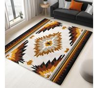Kaki Tapis de Chambre 120 x 170 cm, Tapis Lavable à Poils Courts et Doux à Motif Traditionnel Mystérieux Vintage avec Dos Antidérapant pour Salon