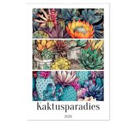 Kaktusparadies (Wandkalender 2026 DIN A2 hoch), CALVENDO Monatskalender: Tauch ein in den ruhigen Charme von Kaktusparadies und lass jeden Monat ein zartes Meisterwerk der Natur enthüllen.