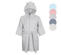 KAKU NANU Peignoir de Bain Enfant en Coton Éponge Gris pour Garçon 6-10 Ans