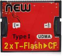KAKUL-Dual Port Micro Sd/Sdhc/Sdxc Tf Au Lecteur De Carte Mémoire Compact Flash Udma Cf Type 1 Adaptateur Pour Canon Nikon Camera