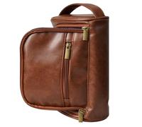 KaKuLan Trousse de toilette de voyage pour homme, trousse Dopp résistante à l'eau, organiseur de poche de rasage en cuir synthétique, sac de rangement utilitaire pour homme, trousse de maquillage de