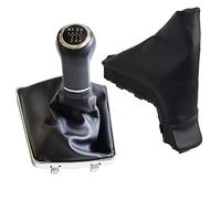 Kakulkomen Pommeau de levier de vitesse AUX-H-All -OP-EL -AST-RA- III- H 1.6 2004 2005 2006 2007-2010 + housse anti-poussière pour frein à main (fil noir - R sur le dessus - 6 vitesses)