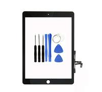 KAKUSIGA de Remplacement d'écran Tactile pour 2017 iPad 9.7 A1822, A1823/ iPad Air 1st (Noir) 9.7 inch avec Vitre Tactile, sans Bouton Home, Le Support de la caméra, câble Flex et adhésif pré installé