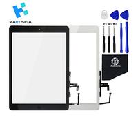 Kakusiga Kit de Remplacement d'écran Tactile pour iPad Air (Noir) 9.7 inch avec Vitre Tactile, Bouton Home, Support caméra, câble Flex et adhésif pré installé + Kit d'outils Complet