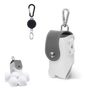 Kakveiai Sac de Golf, Sac de Rangement Balles de Golf, Sac de Rangement Pratique pour Golfeurs, Mini Poche en Cuir en Cuir De Golf, Sac Banane avec Clip, Élégant et Portable, Étanche(Gris)