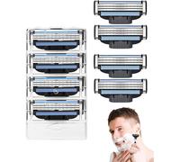 Kakyl-8 Pieces For Lames De Rasoir Mach 3,Lames De Rasoir De Remplacement,Rasoir De Sécurité Pour Mach Lames De Rasoir Pour Hommes Pour Le Nettoyage De La Barbe Et Des Poils Du Corps