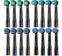 KAKYL-Brossette De Rechange Compatible Avec Oral-B Braun Brosse À Dent Electriques,4 Precision Brush,4 Floss Clean,4 Whitening Clean,4 Sensitive Clean (Noir)