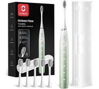 Kakyl-Flow Travelgo Brosse À Dents Électrique,5 Modes Avec Sensitive,Brosse À Dents Électrique Sonique,180 Jours Autonomie,Minuterie&rappel 30s,3 Brossettes&étui Voyage-Vert Sapin Set