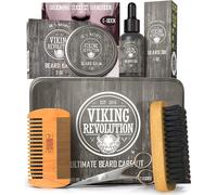 KAKYL-Kit Barbe Homme-Inclus Brosse Barbe En Poils De Sanglier,Peigne Barbe En Bois,Baume Barbe&Huile Barbe Homme,Ciseaux Barbe&Moustache-Cadeau Homme