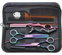 Kakyl-Kit De Ciseaux De Coiffure Professionnel Rose Ciseaux Coiffure 5,5 Pouces Peigne Inox Acier Japonais Ciseaux Coiffure Desepaissir Ciseaux Cheveux Coupe Frange Barbe Pour Coiffeur Enfant Femme