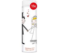 Kakyl-Lot De 15 Bulles De Savon Classiques De 42 Ml,Pour Mariage,Banquette De Mariage Colorée,Fabriqué En Allemagne,Bubbles De Savon Pour Mariage,Anniversaire D'enfant,15x42 Ml