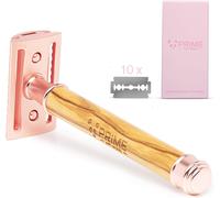 Kakyl-Rasoir Pour Femme Rose Gold+10 Lames De Rasoir I Rasoir Femme Avec Manche En Bois D'olivier Rasoir Humide Pour Femme Safety Razor