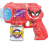Kakyl-Spider Pistolet À Bulles : Machine À Bulles Pour Enfants 10 000+Bulles/Minute-Machine À Bulles Avec 2 Pièces De Savon Liquide Pour Mariage,Extérieur,Cadeau D'anniversaire,Rouge