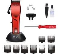 Kakyl-Tondeuse À Cheveux Professionnelle Homme Apex By Gamma Più,Clipper Avec Moteur Rotatif,150 Minutes D'autonomie Sans Fil,Lame Réglable,8 Peignes,Support Lame,Corps En Métal