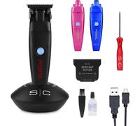 KAKYL-Tondeuse À Cheveux Professionnelle Homme Rebel Trimmer By Gamma Più,Trimmer Avec Moteur Rotatif,120 Minutes D'Autonomie Sans Fil,Lame Réglable 0 Gap,3 Coques Interchangeables