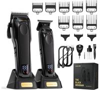 KAKYL-Tondeuse Cheveux Professionnelle Pour Homme-Moteur Sans Balais À Couple Élevé Et Lame Amovible Avec Revêtement Dlc-Rasoir Barbe Homme Cadeau Kit De Tondeuse À Cheveux Sans Fil (Noir)