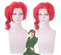 Kakyoin Noriaki de JOJO rouge bouclé court haute température fibre Syntheitc cheveux Cosplay perruque + capuchon de perruque PL-286