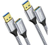 KAL-0,5M 2Pack Cable Rallonge USB Court, 5Gbps USB 3.0 Cable Extension Mâle A vers Femelle A Compatible avec Clé USB, Hub USB, Manette PS4/PS5/Xbox, Disque Dur, Imprimante, Webcam etc