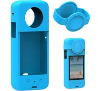 KAL-1 Étui De Protection En Silicone Avec Couvercle D'Objectif Pour Insta360 X3 Panoramique Action Camera Lens Cap Protection Anti-Chute Coque En Silicone Coque De Protection, Bleu
