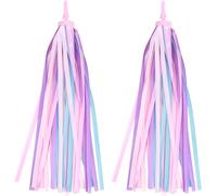 Kal-1 Paire Accessoire Velo Enfant Rubans Décoratifs Pour Guidon De Vélo Et Trottinette Enfant Franges Colorées En Pvc Et Polyester Résistantes Et Faciles À Installer Pour Tous Types De Vélos Enfants