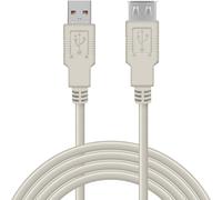 KAL-11350 Rallonge Câble USB 2.0 Mâle A vers Femelle A 5,00 m, Gris, pour imprimante, scanner, webcam, souris, clavier et tous périphériques USB