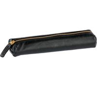 Kal-116056c - Une Trousse En Cuir Noir - 4x2,5x19,5 Cm - Trousse Slim - Mini Trousse - Rangement Stylos - Collection Le Cerisier Blanc
