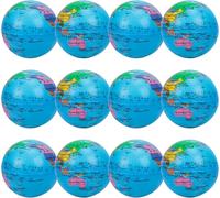 KAL-12Pcs Balle Anti Stress Globe Balle Globe De Stress Stress Relief Planisphère Mini Balle Globe Terrestre En Mousse Atlas Balle De Stress Pour Enfant Ecole Elève Étude Cadeau Anniversaire