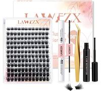 Kal-144pcs Cluster Faux Cils Individuel, Extension Cils Kit Avec D Curl Cils Individuels, Lash Remover, Bond & Seal, Brucelles, Réutilisable Cils Volume Russe Cluster (Mix 9-16mm, 56d, Tige Large)