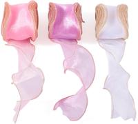 Kal-15 M De Ruban En Organza Transparent Irisé En Forme De Queue De Poisson Pour Emballage Cadeau, Bricolage, Bouquet, Guirlande, Décoration, 60 65 Mm