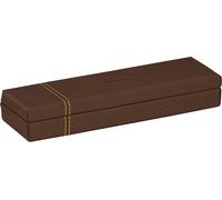 Kal-194509c - Plumier Bronze - 21 X 5,5 X 3 Cm - Piqûres Sellier Orange - Extérieur Simili Cuir-Collection Home Office Rama - Organisation De Bureau & Rangement Design