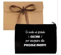 Kal-1pc Pochette Tissu Italien Cadeau Maîtresse D'ecole Trousse Sac Porte Monnaie Etui Universel Toile Pour Maquillage Rangement Cadeau Graduation Noël Remerciement Avec Enveloppe