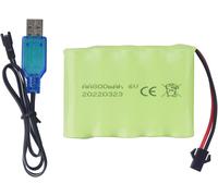 KAL-1Pcs Aa 6.0V 800Mah Rechargeable Rc Jouet Voiture Batterie Sm2P Prise Rc Camion Cascadeur Voiture Pelle Jouet Voiture Batterie Et Accessoires Câble De Charge Usb¿1Pcs¿