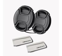 KAL-2 Bouchons D'Objectif De 55 Mm + 2 Chiffons De Nettoyage Pour Objectif Compatibles Avec Toutes Les Marques De 55 Mm Avec Objectifs D'Appareil Photo