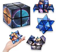 KAL-2 En 1 Cube Magique Du Ciel Étoilé,Magic Star Cube Transformant Jouet Anti-Stress Cube 3D Infini Infinity Cube Infini Ciel Étoilé Cube Transformable Cube De Vitesse 2 En 1 Cube Magique Étoile