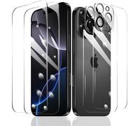Kal-2×Film Protection D'écran Pour Iphone 16 Pro Max + 2×Protection Camera Objectif Arriere Appareil Photo + 2×Arrière Verre Trempé, Vitre Protecteur Accessoires, Hd Dureté 9h Glass, Compatible Coque