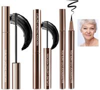 Kal-2 Mascaras & 1 Eyeliner Pour Les Femmes De Plus De 60 Ans Avec Des Cils Plus Minces, Mascara Longue Durée Allongeant Et Volumineux,Eyeliner Pen Imperméable Pour Cadeaux De Noël Et De Thanksgiving