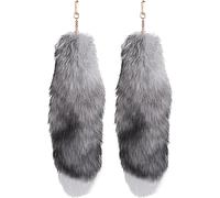 Kal-2 Morceaux De Pendentif Par Queue De Renard, 40 Cm De Stail, Pendentif À Fourrure, Queue De Renard Simulé, Grande Fédération En Peluche.