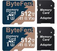 Kal-2 Pack Carte Mémoire Microsd 512go Avec 2 Adaptateurs, Uhs-I U3 C10 V30 4k Uhd, Tf Card Pour Caméras D'action Drone Consoles De Jeux-Kalanka