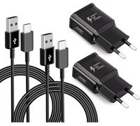 Kal-2-Pack Chargeur Original De Type C Chargeur Rapide Avec Câble De Charge Usb De Type C Câble De Charge Rapide Pour Samsung Galaxy S8, S8 Plus, S9, S9+, S10, S10 Plus, S10e, A50, A15, A14, Z Flip3