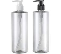 Kal-2 Pcs 500 Ml 17oz Vide Rechargeable En Plastique Clair Presse Pompe À Bouteille Avec Couleur Aléatoire Tête De Pompe Lotion Shampooing Douche Gel Conteneur Douche Salle De Bains Fournitures
