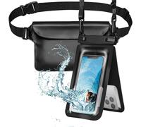 KAL-2 Pcs Pochettes Etanches Sac Telephone Portable Eau Housse Protege, Certifié Ipx8 Étanche Double Pack Pour Baignade, Sources Chaudes, Plongée, Pluie, Mer, Convient Aux Smartphone 6.7 Inch