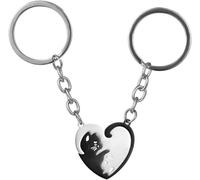 KAL-2 Pcs Porte-Clés Puzzle Chat En Acier Inoxydable Cadeaux D'Amitié Pour Hommes Et Femmes