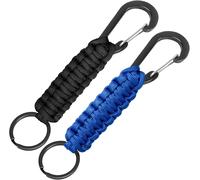 Kal-2 Pièce Paracorde Porte-Clés Avec Mousqueton, Corde Tressée Avec Porte-Clés Et Mousqueton, Porte-Clés Paracord Extérieur Pour Le Cyclisme Alpinisme Camping Randonnées Pédestres